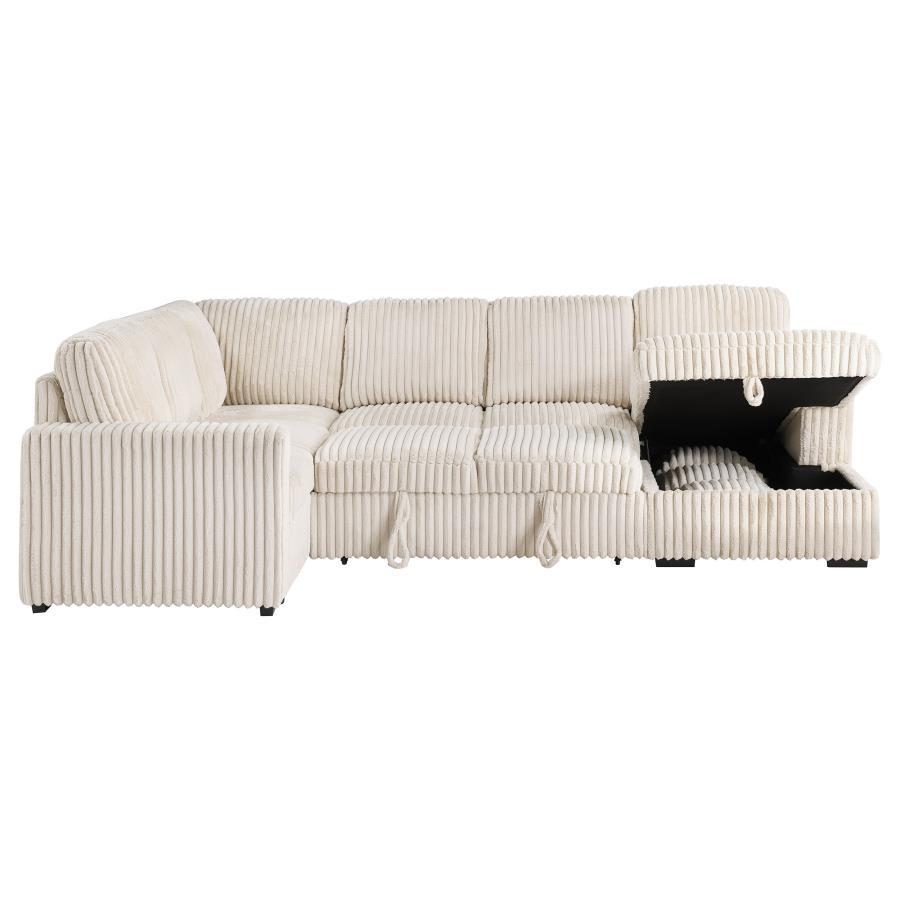 Devonshire - Sleeper Sectional Sofa Storage Chaise - Camel