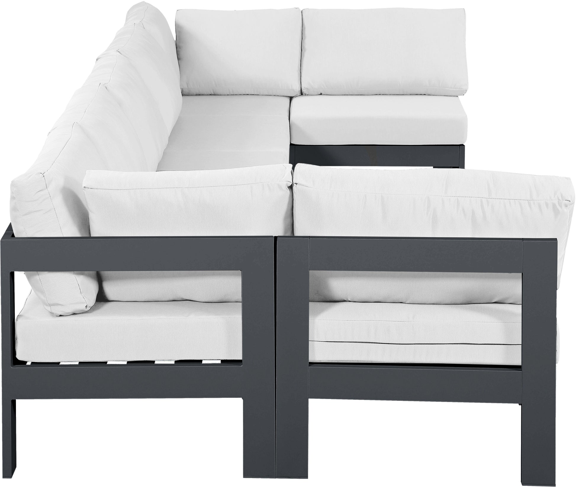 Nizuc - Outdoor Patio 7 Piece Modular Sectional With Gray Frame