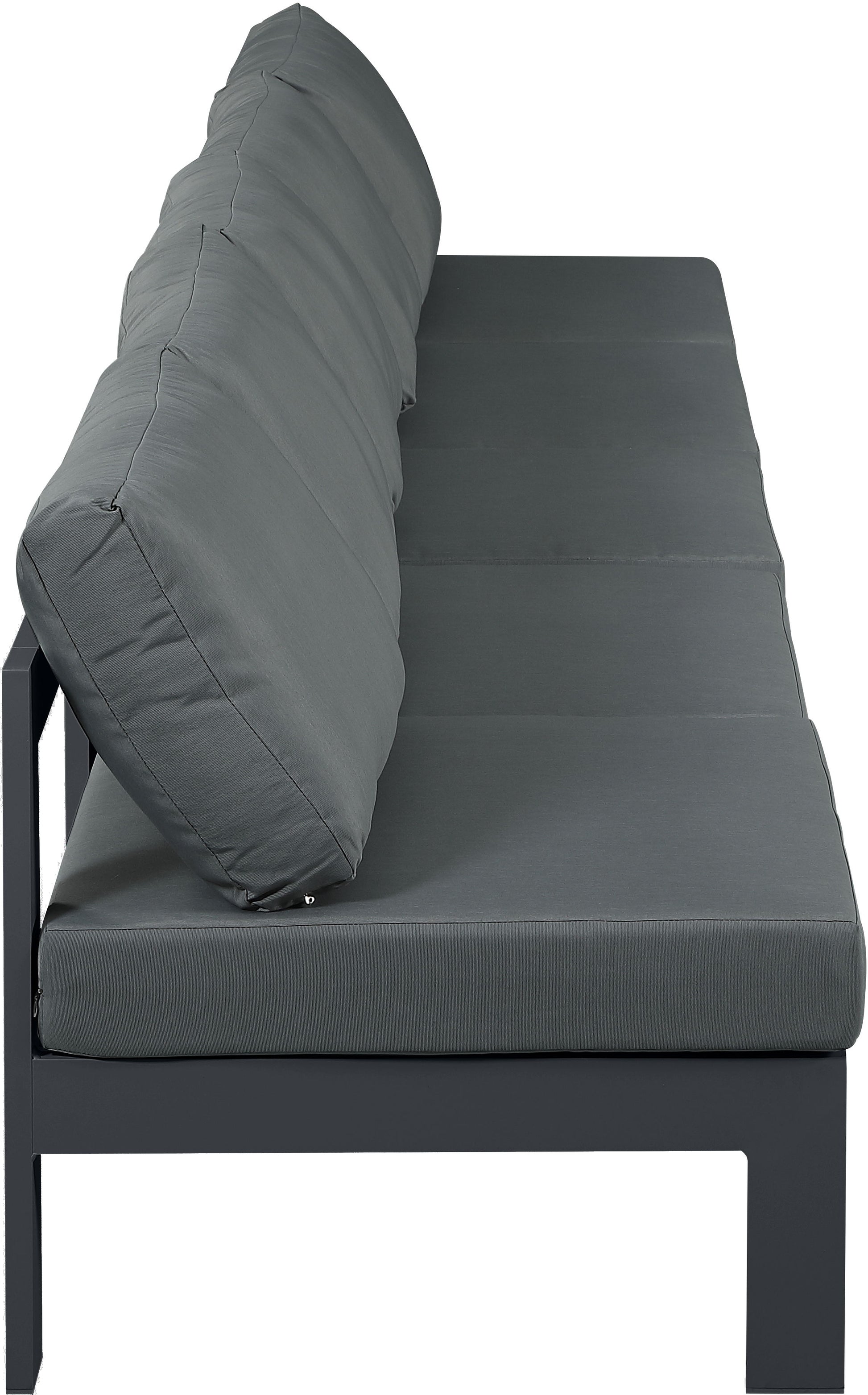 Nizuc - Outdoor Patio 5 Seat Modular Armless Sofa With Gray Frame