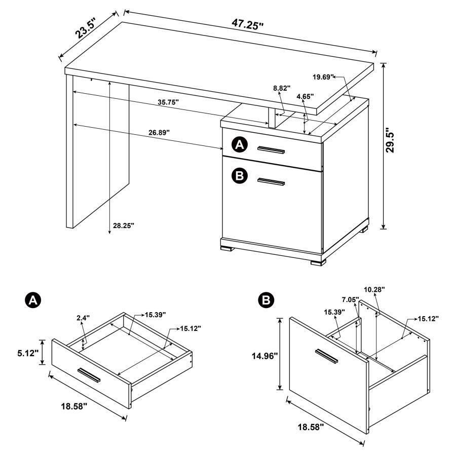 Irving - 2-Drawer Office Computer Desk