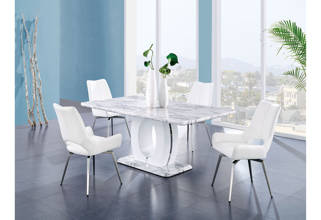 D894 Dining Table And Four D4878N Dining Chairs - White
