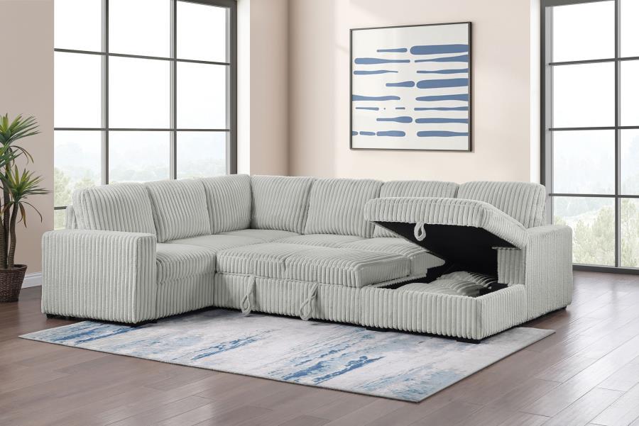 Devonshire - Sleeper Sectional Sofa Storage Chaise - Gray