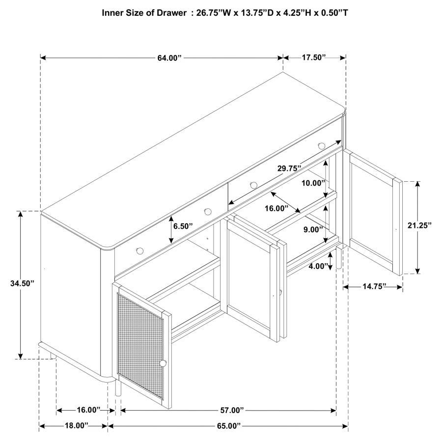 Arini - Cane Door Dining Sideboard Server