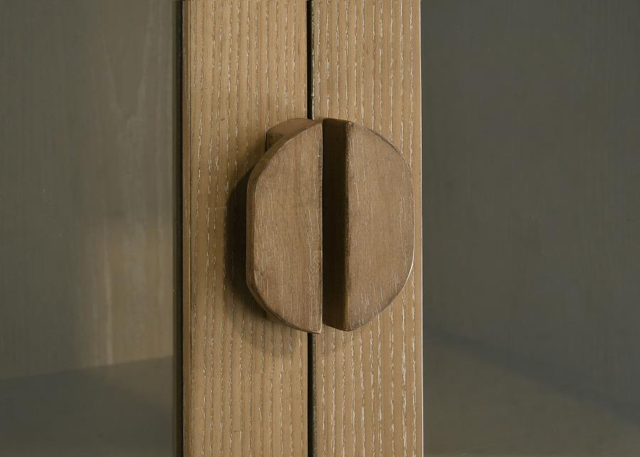 Adina - Tall Display Cabinet - Distressed Light Brown