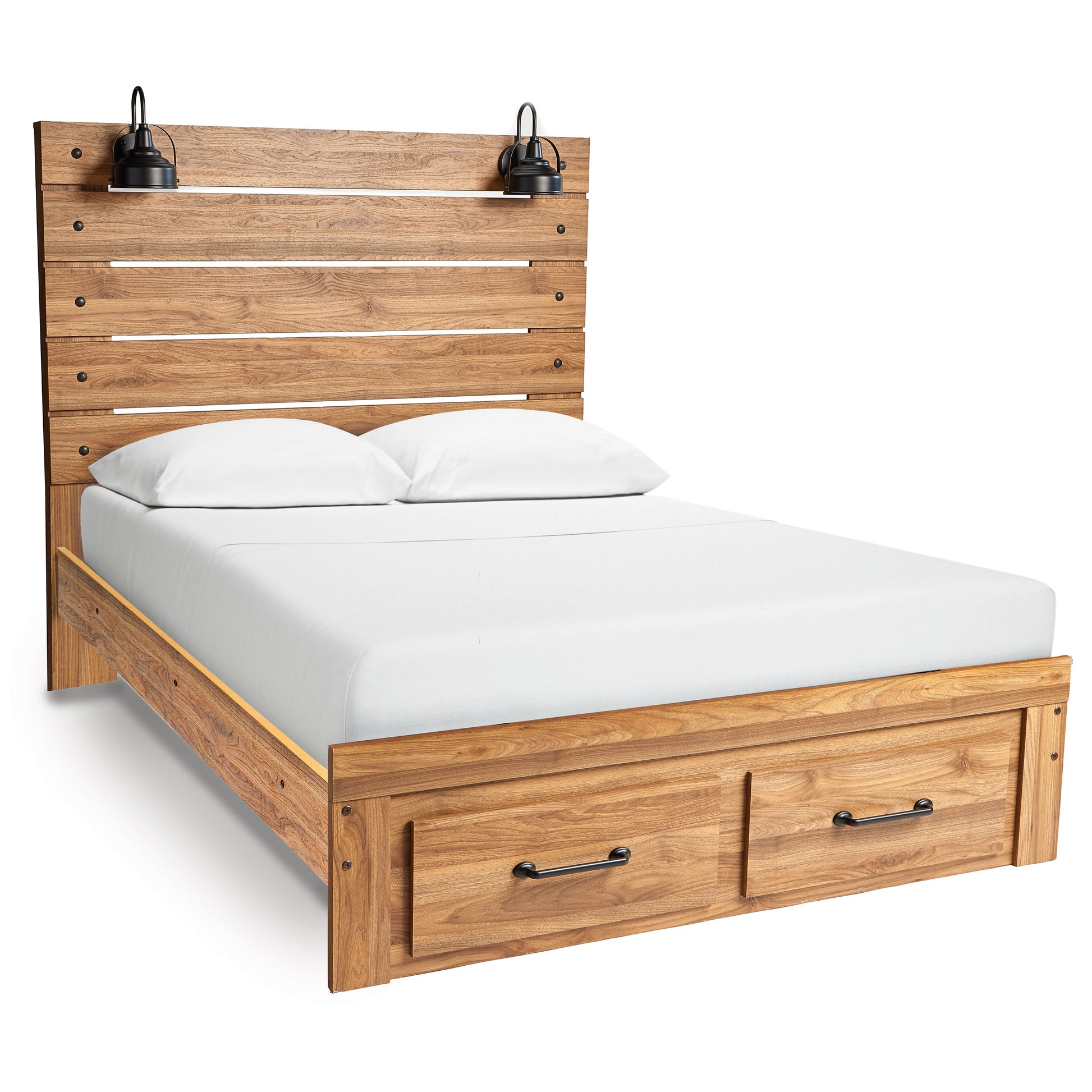 Pasklyn - Brown - King Panel Storage Bed