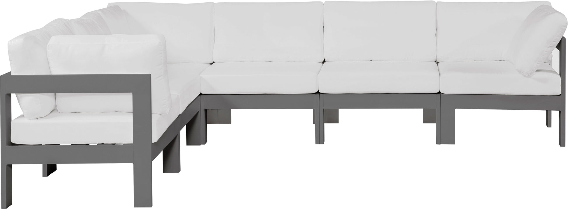 Nizuc - Outdoor Patio 6 Piece Modular Sectional With Gray Frame