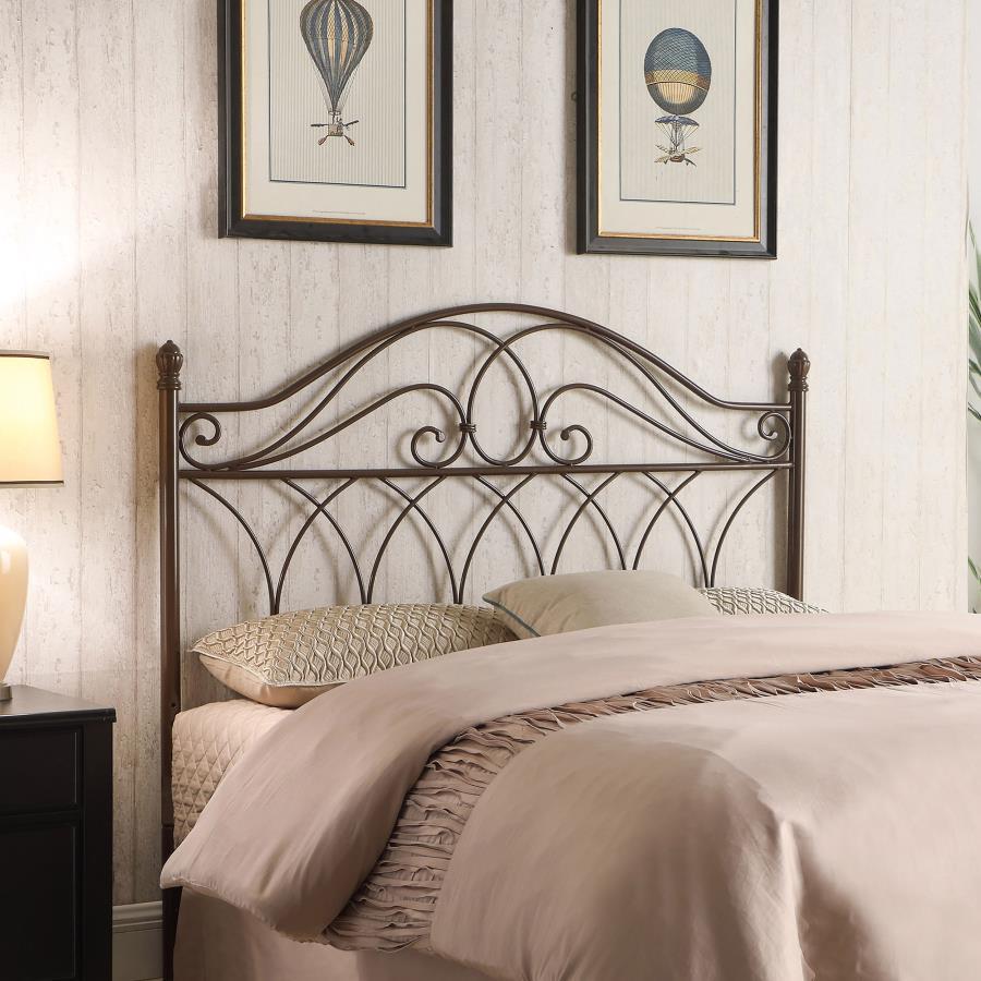 Zola - Metal Queen Or Full Open Frame Headboard - Brown