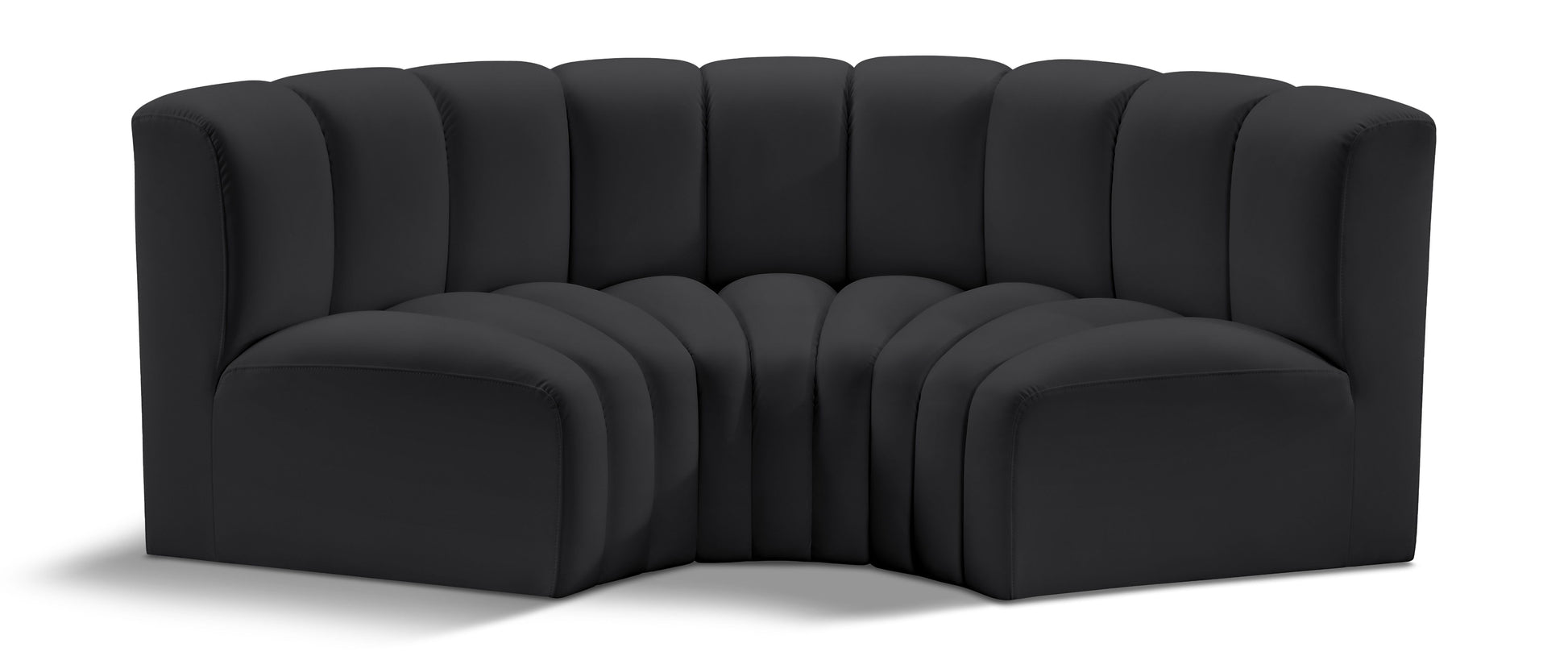 Arc - Faux Leather 3 Piece Modular U-Shaped Sofa