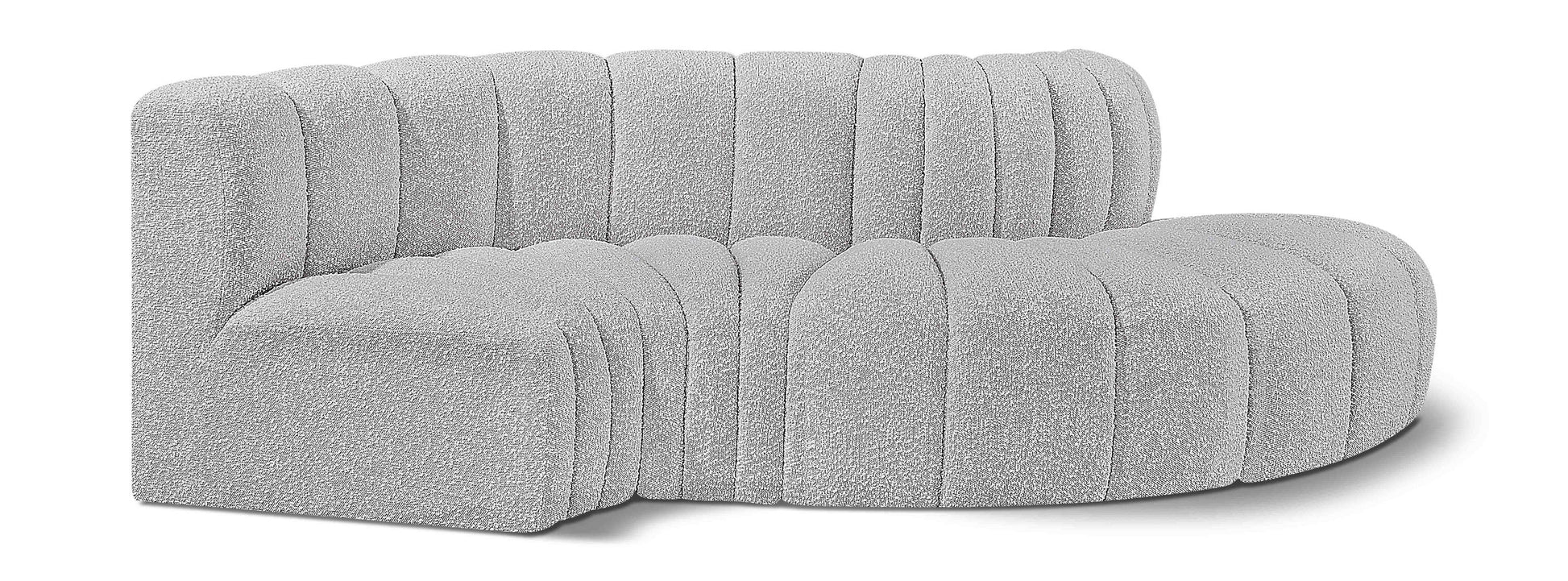 Arc - Boucle Fabric 4 Piece L-Shaped Modular Sofa