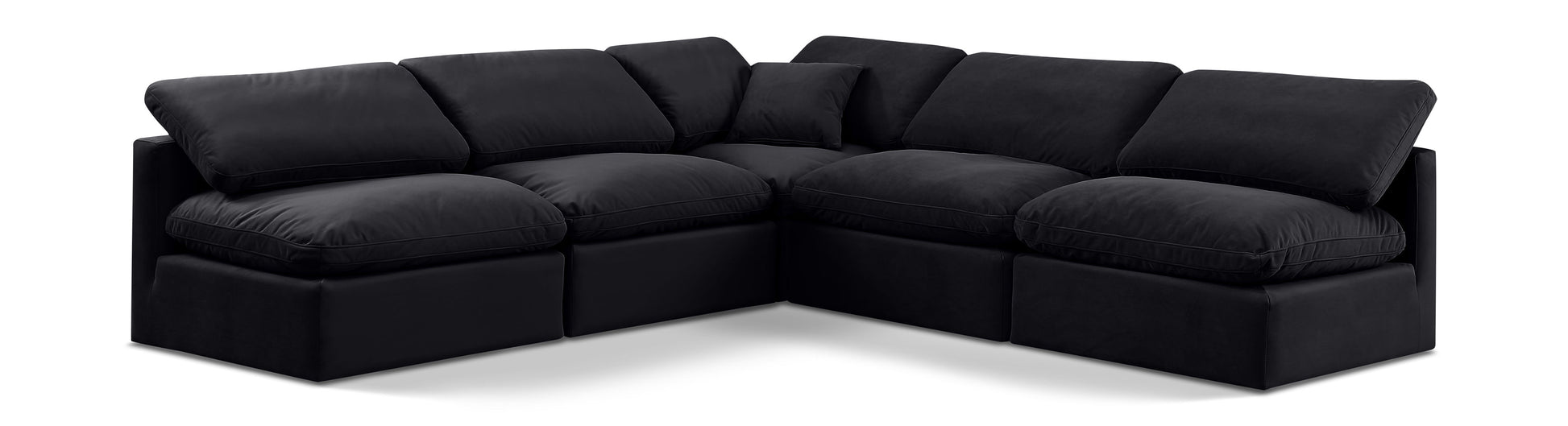 Indulge - Velvet 5 Piece Modular Corner Armless Sectional