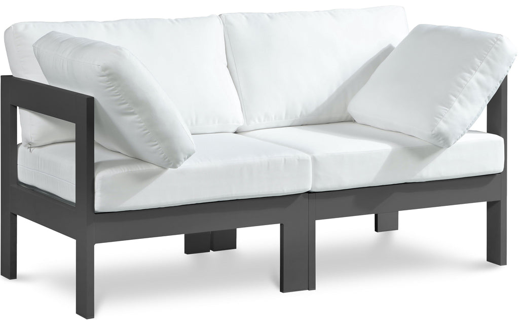 Nizuc - Outdoor Patio 2 Seat Modular Sofa With Gray Frame