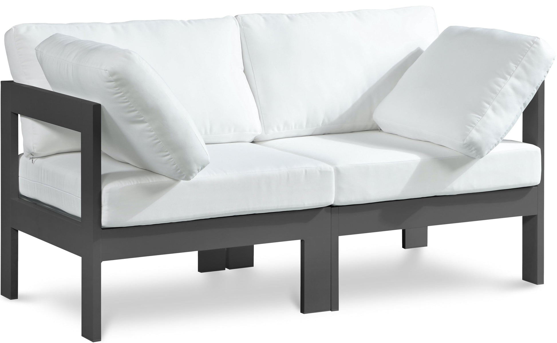Nizuc - Outdoor Patio 2 Seat Modular Sofa With Gray Frame