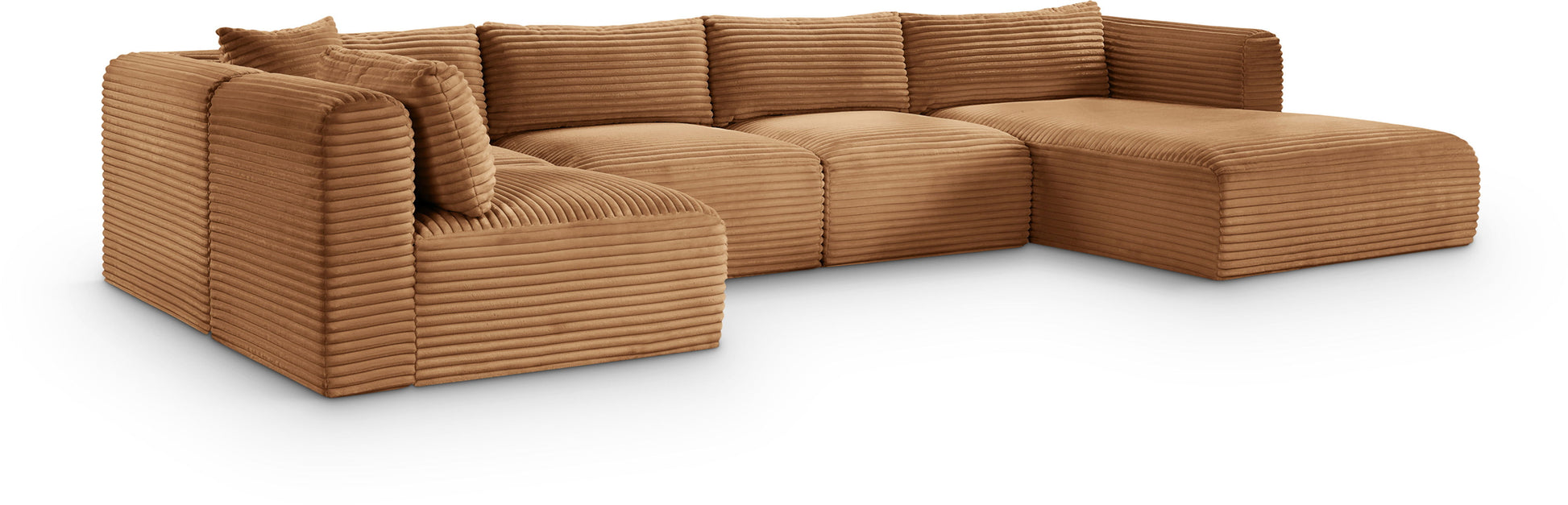Shaggy - Fabric 5 Piece Modular U-Shaped Sectional