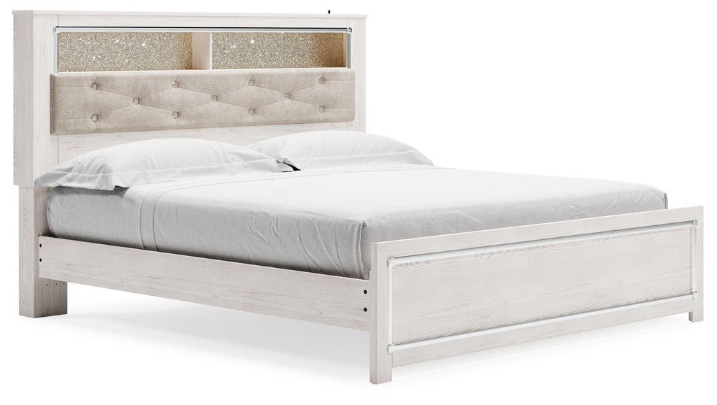 Altyra - White - King Bookcase Panel Bed