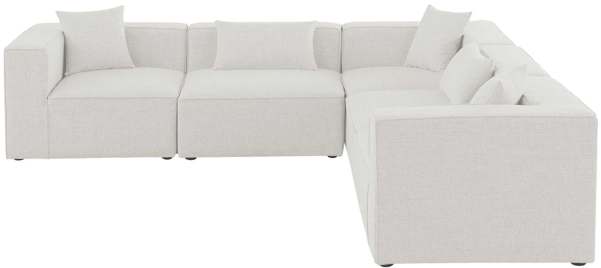 Cube - Linen 5 Piece Modular Corner Sectional