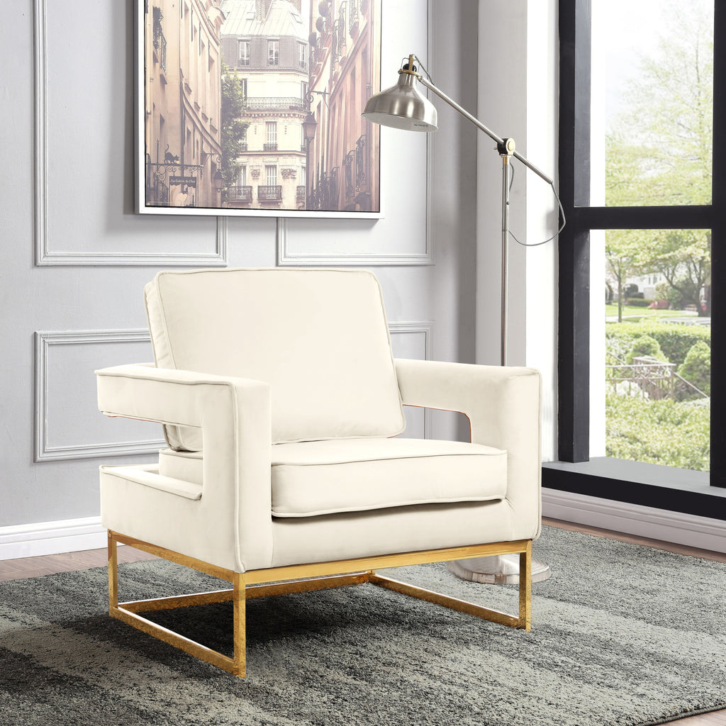 Noah - Accent Chair with Gold Legs