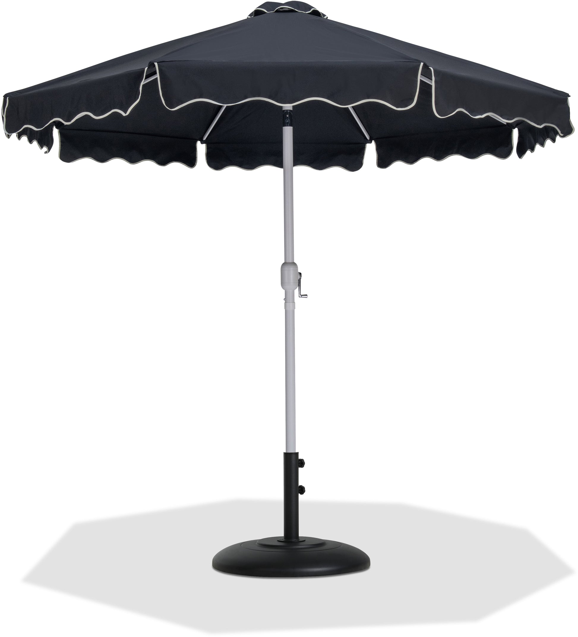 Amalfi - Patio Umbrella - Black Base / White Pole
