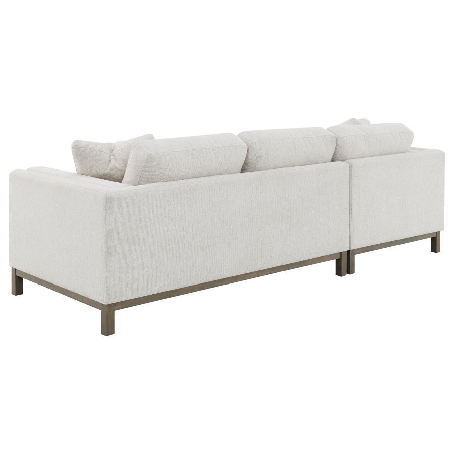Geneva - Boucle Upholstered Sectional Chaise Sofa - Sand