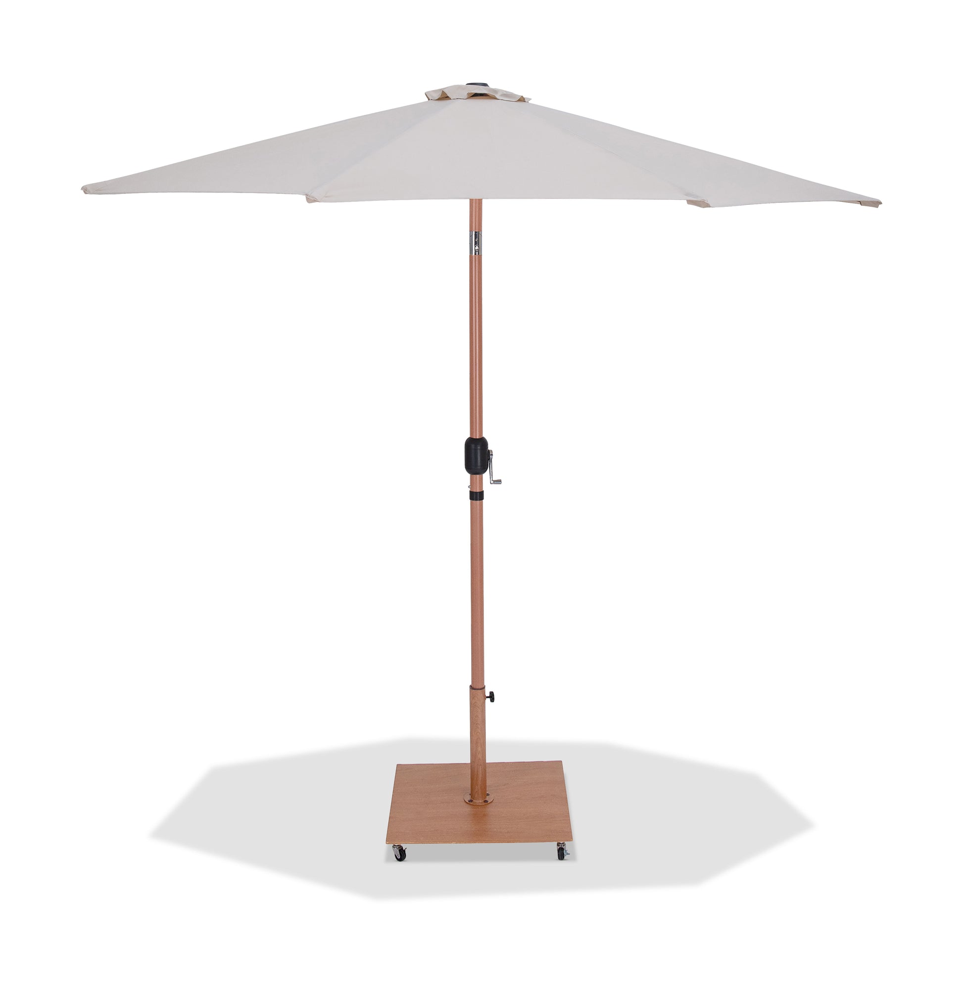 Fiji - Aluminum Patio Umbrella With Square Teak Base