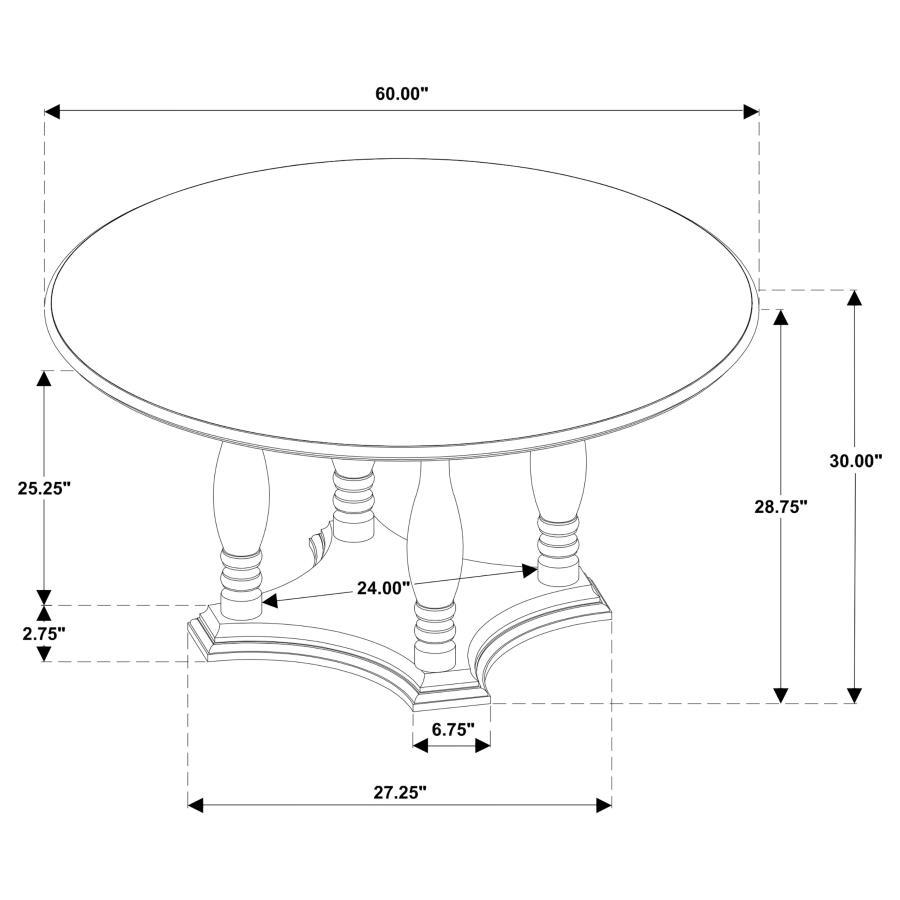 Landon - Round Wood Pedestal Dining Table - Rich Brown