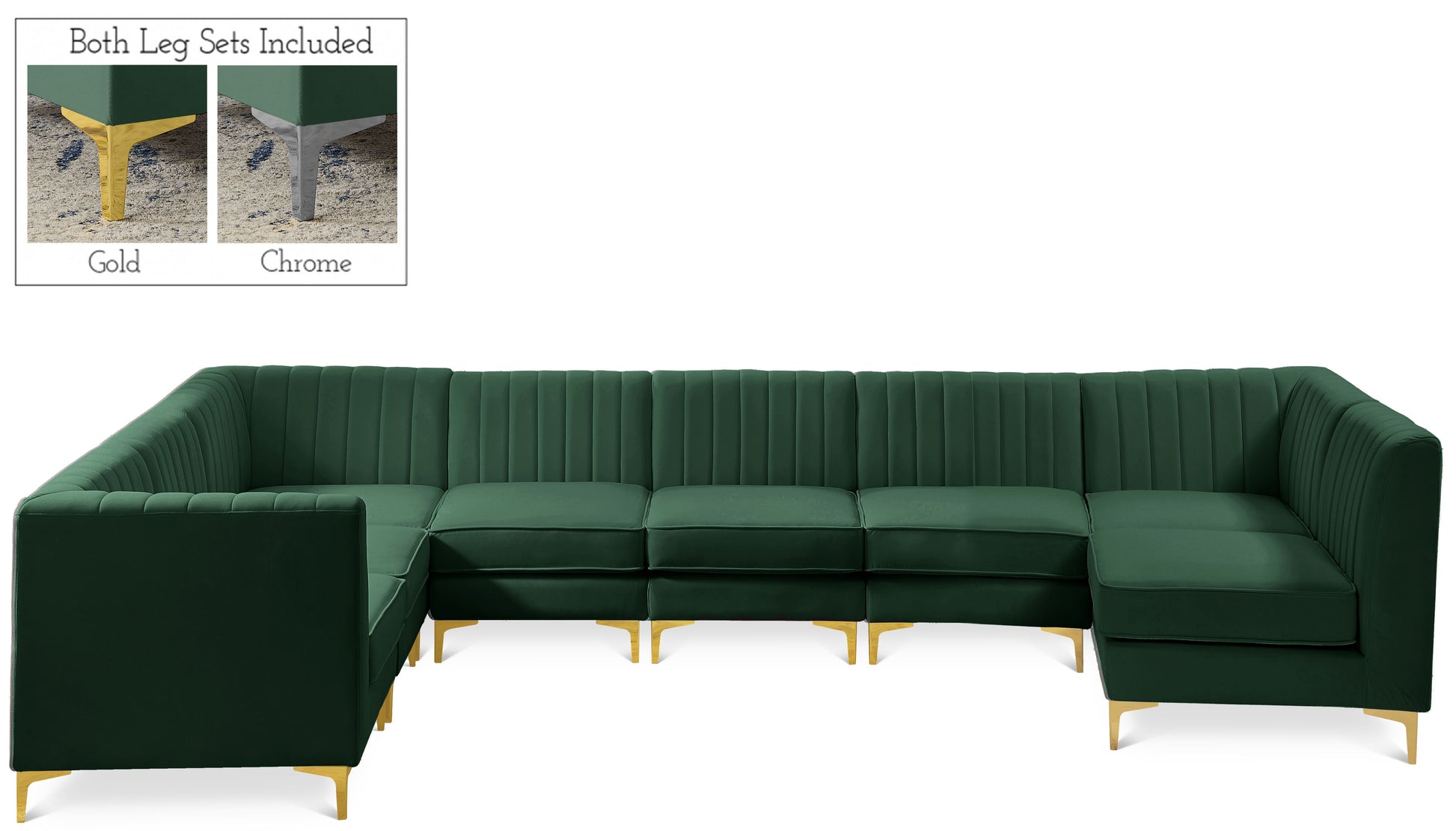 Alina - 8 Piece Velvet Modular Sectional