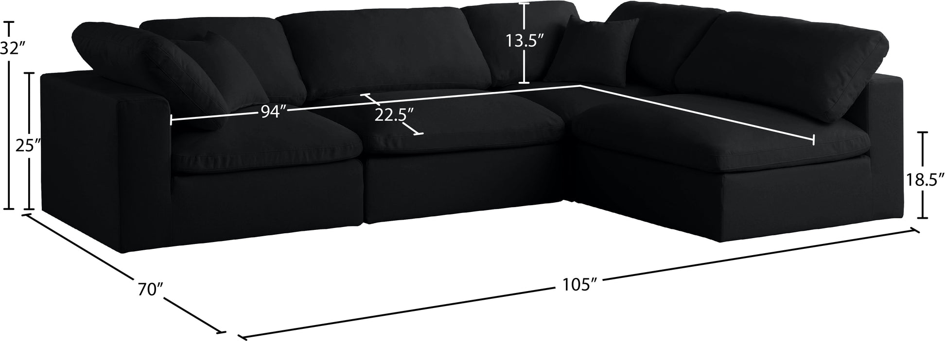 Plush - 4 Piece Modular Sectional
