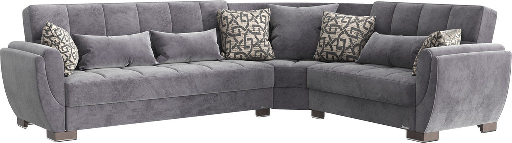 Ottomanson Armada Air - Upholstered Convertible Sectional With Storage - Microfiber