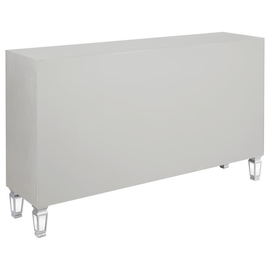 Leticia - 3-Drawer Mirrored Storage Accent Cabinet - Silver