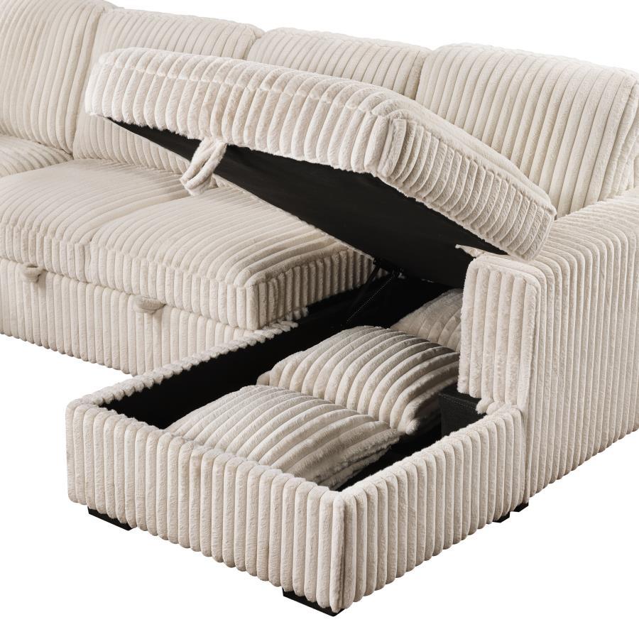 Devonshire - Sleeper Sectional Sofa Storage Chaise - Camel