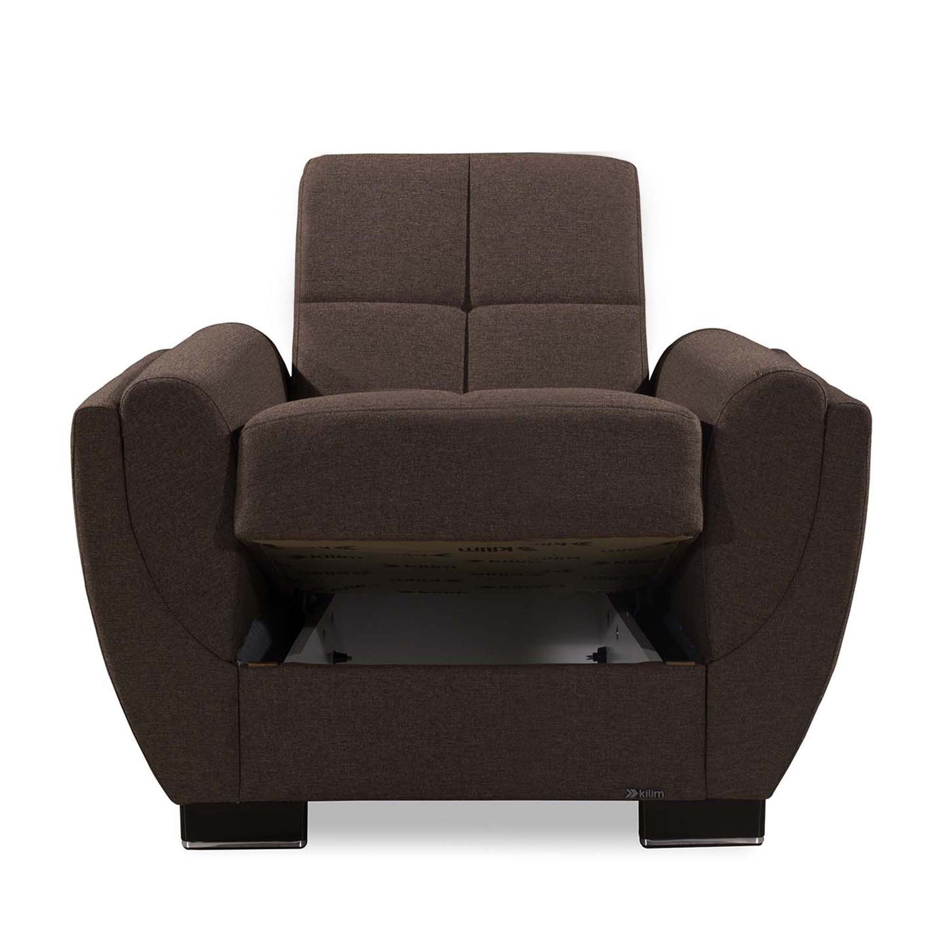 Ottomanson Armada Air - Upholstered Convertible Armchair With Storage - Polyester