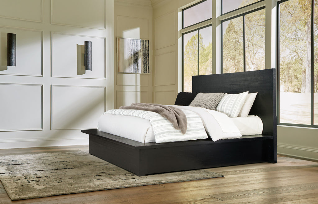 Londer - Black - Queen Panel Bed