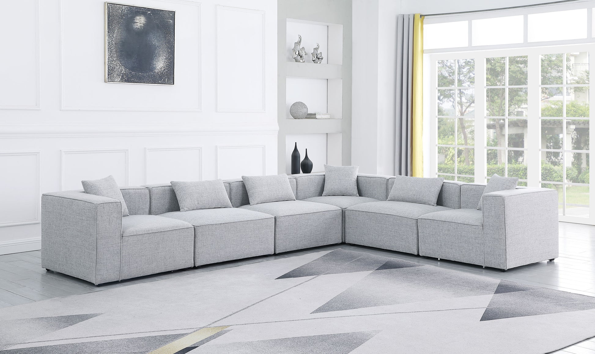 Cube - Linen 6 Piece Modular Corner Sectional