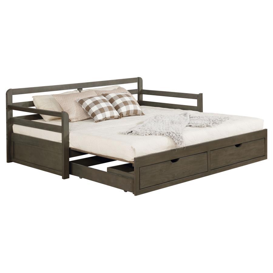 Sorrento - 2-Drawer Twin Long Daybed With Extension Trundle - Gray