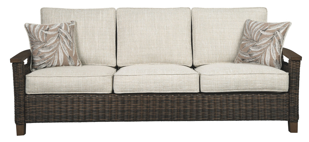 Paradise - Medium Brown - Sofa with Cushion