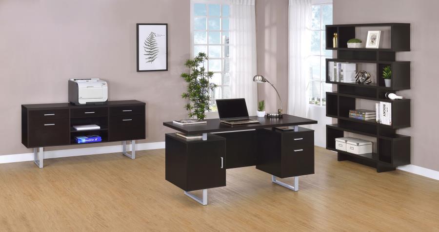 Lawtey - 5-Drawer Home Office Storage Credenza - Cappuccino