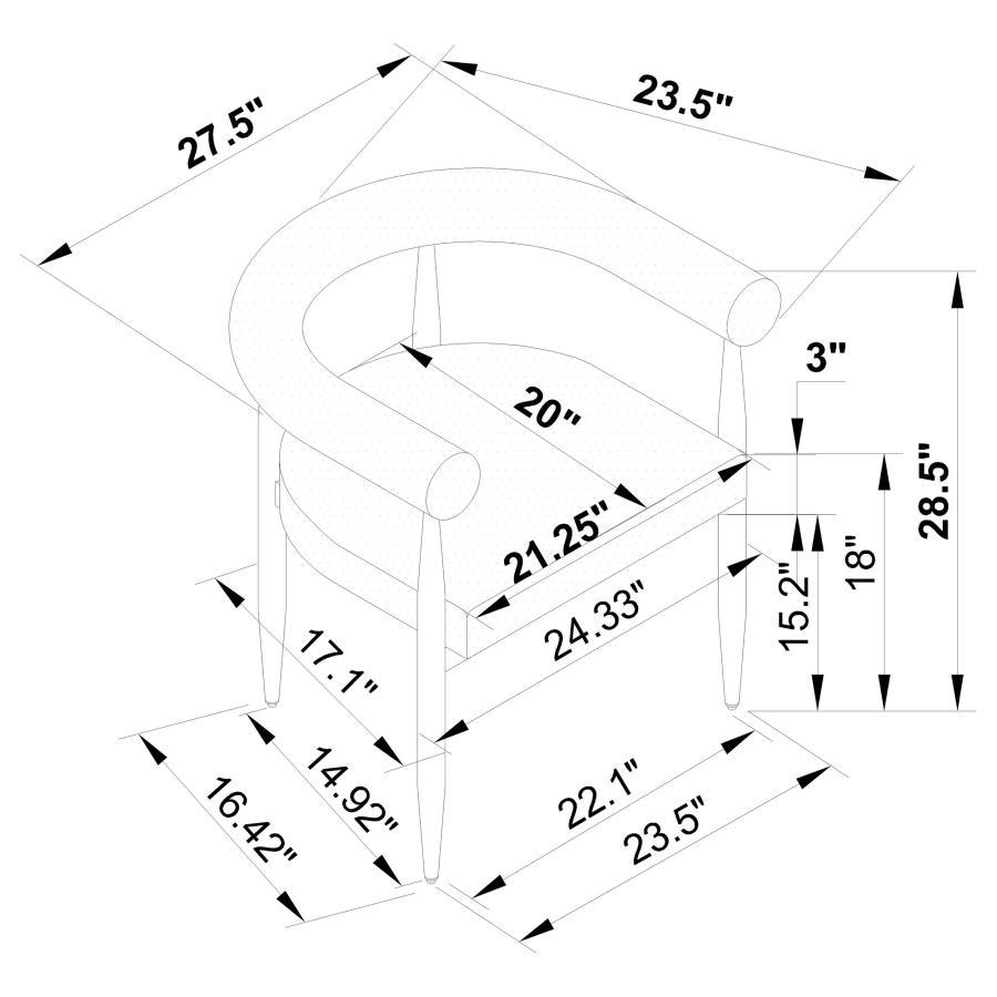Edson - 5 Piece Rectangular Glass Top Dining Table Set - Bronze