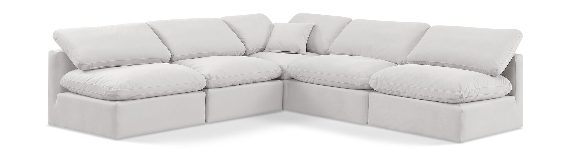Indulge - Velvet 5 Piece Modular Corner Armless Sectional