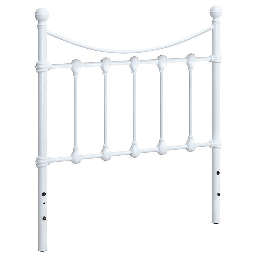 Marie - Metal Twin Open Frame Headboard - White