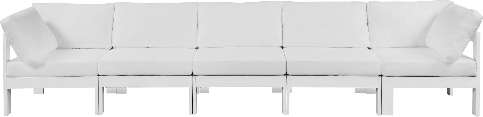 Nizuc - Outdoor Patio 5 Seat Modular Sofa With White Frame