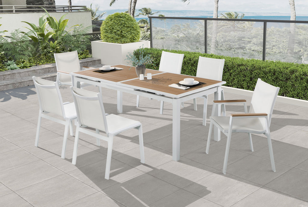 Nizuc - Outdoor Patio Dining Chair With White Frame (Set of 2)