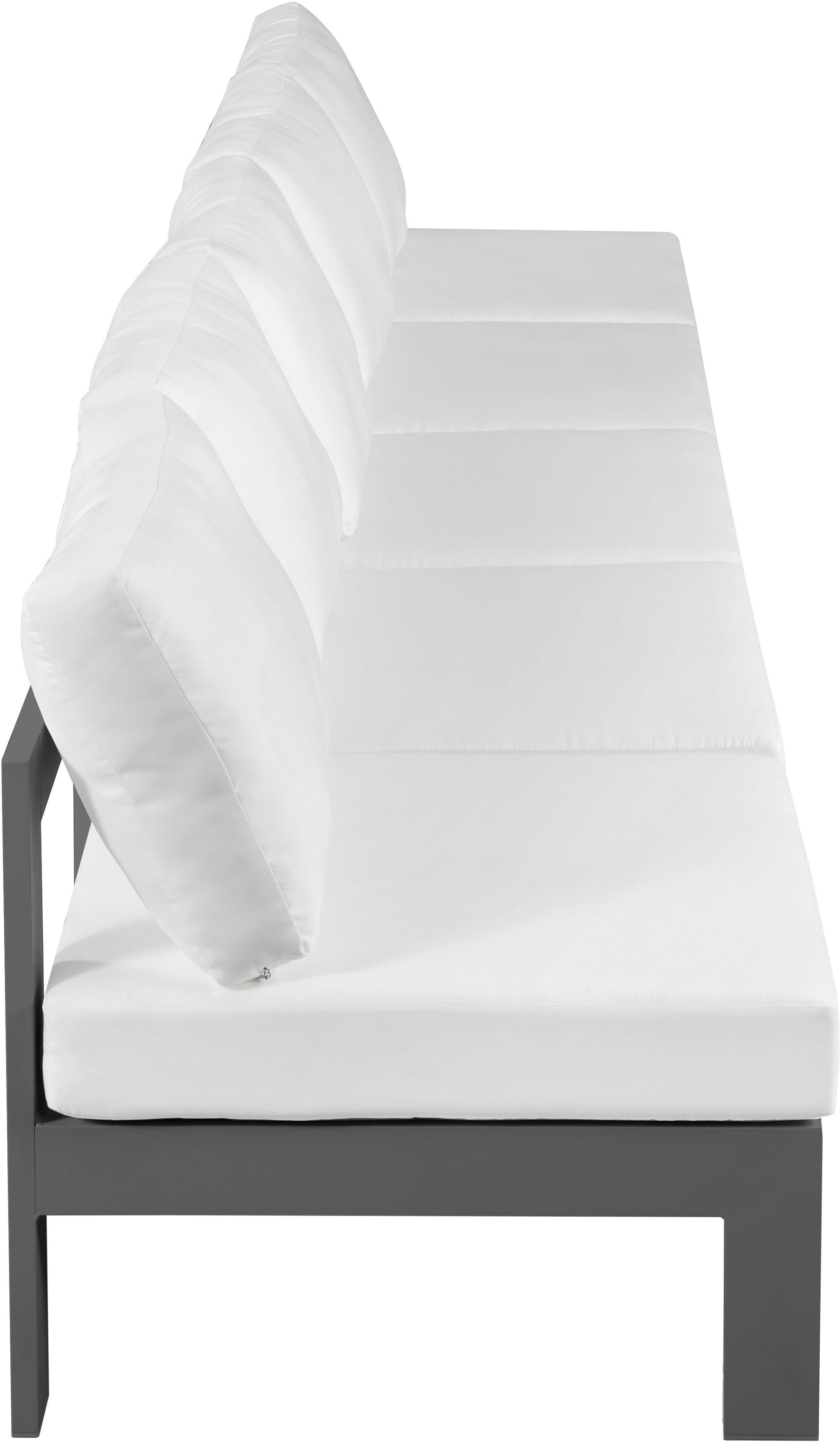 Nizuc - Outdoor Patio 5 Seat Modular Armless Sofa With Gray Frame