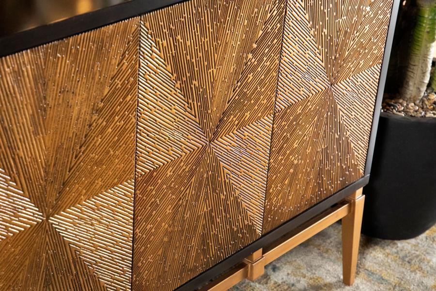 Zira - Wood Parquet Storage Accent Cabinet