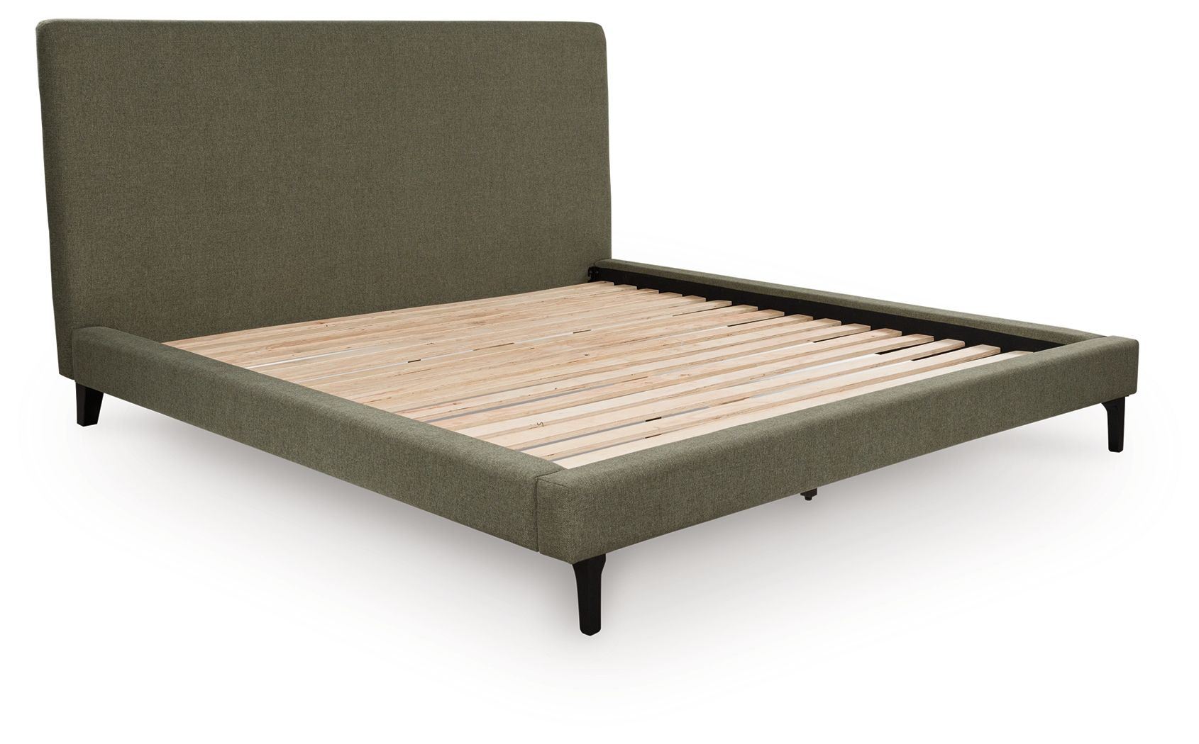 Chirason - Sage Green - California King Upholstered Bed With Roll Slats