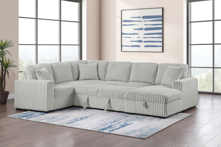 Devonshire - Sleeper Sectional Sofa Storage Chaise - Gray