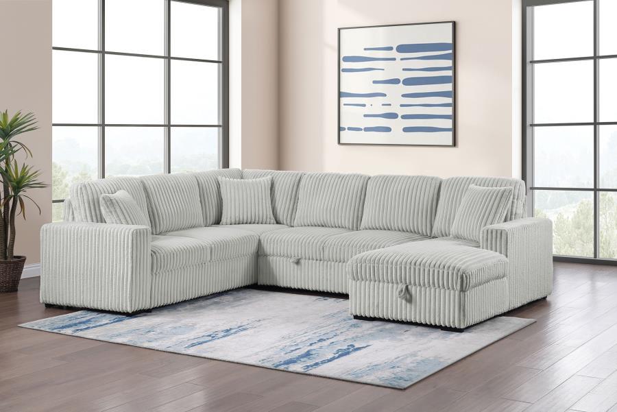 Devonshire - Sleeper Sectional Sofa Storage Chaise - Gray