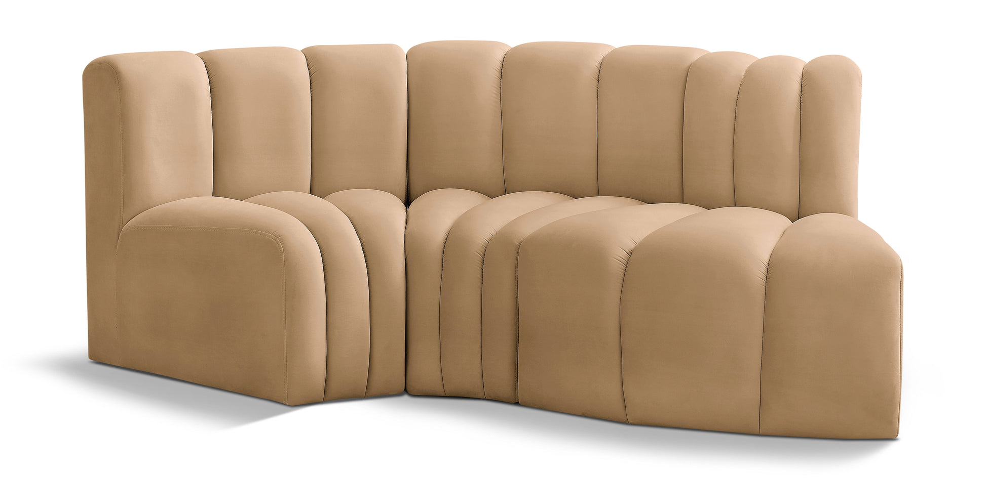 Arc - Velvet 3 Piece Modular L-Shaped Sofa