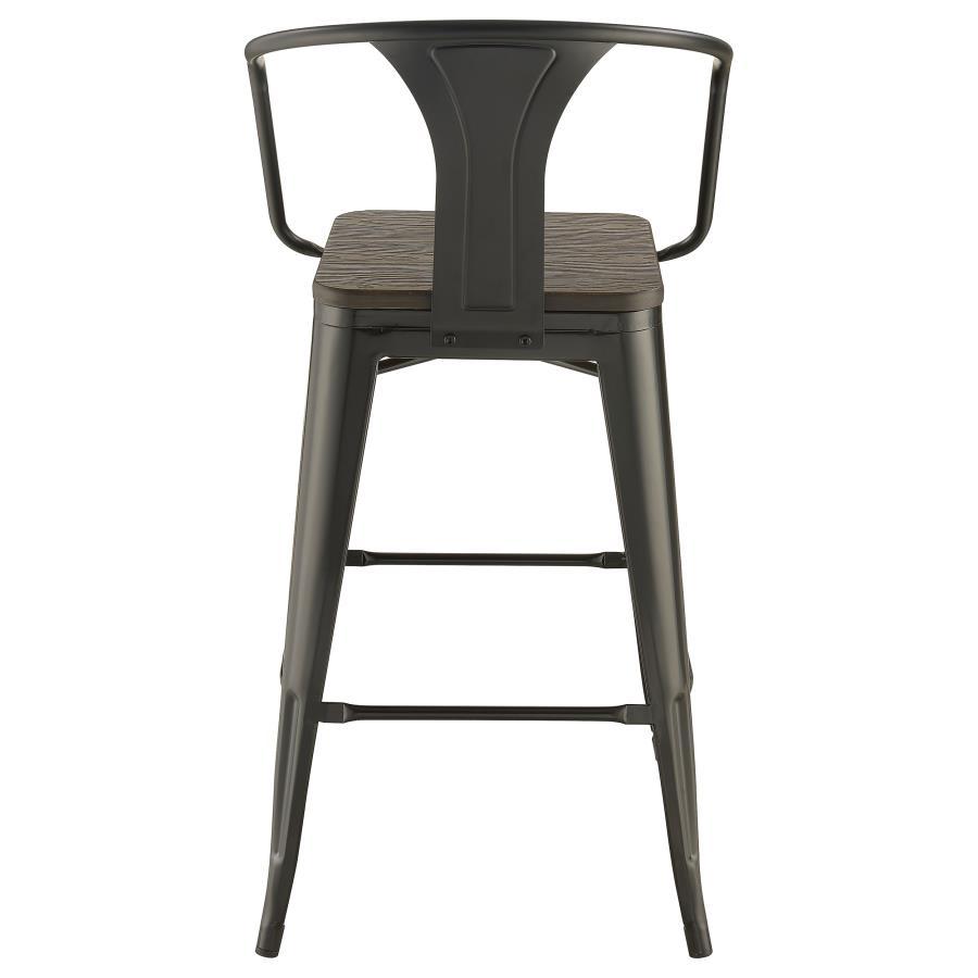 Cavalier - Metal Bar Chair (Set of 2) - Dark Elm And Matte Black
