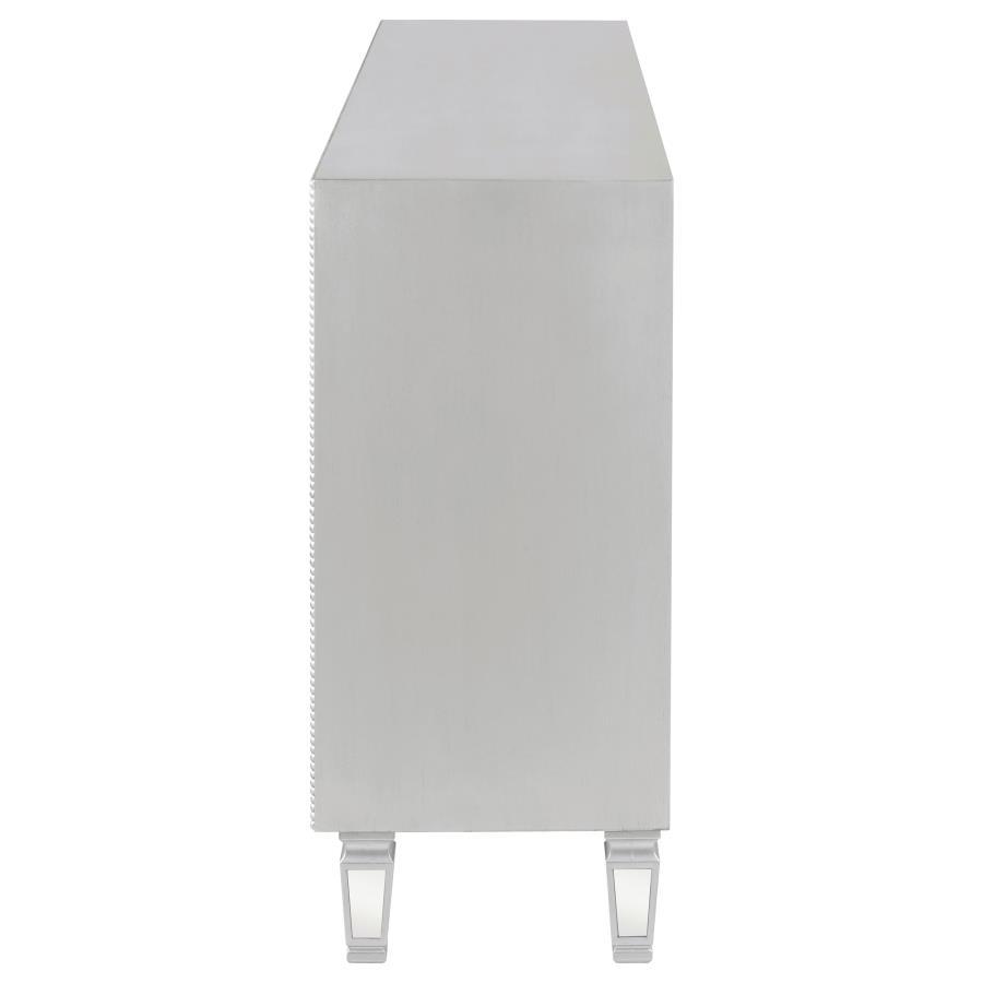 Leticia - 3-Drawer Mirrored Storage Accent Cabinet - Silver