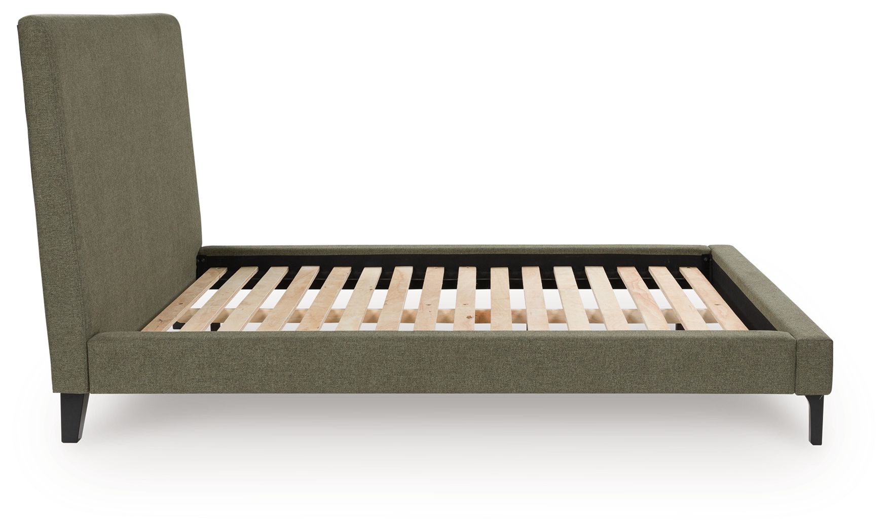 Chirason - Sage Green - Queen Upholstered Bed With Roll Slats