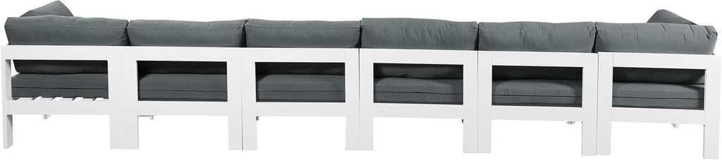 Nizuc - Outdoor Patio 6 Seat Modular Sofa With White Frame